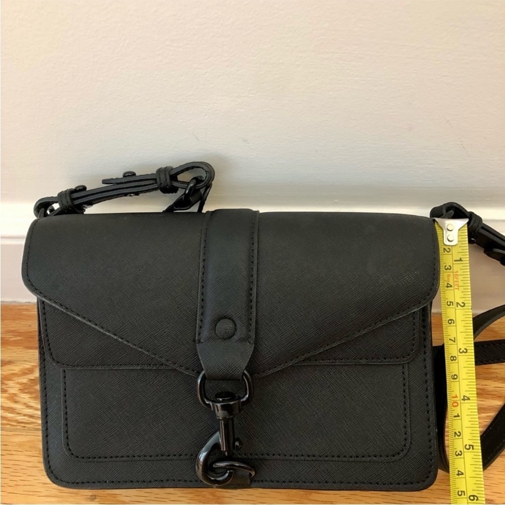 Rebecca Minkoff Hudson Mini Moto Saffiano Leather Crossbody Purse Bag - Picture 6 of 11